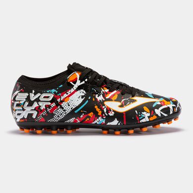 Ghete fotbal Evolution 23 gazon artificial AG negru alb roșu
