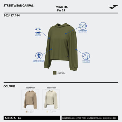 Sudadera con capucha mujer Mimetic beige