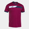 Shirt short sleeve man Court crimson navy blue