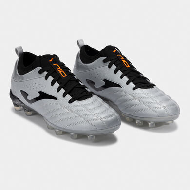 Fußballschuhe Numero-10 25 fester boden grau schwarz