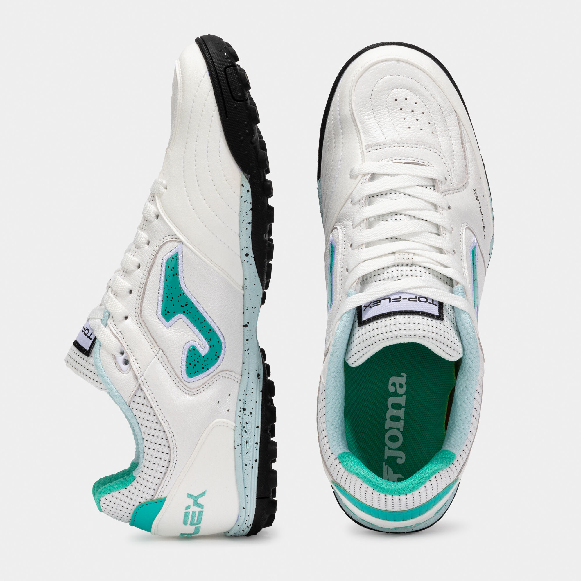 Football boots Top Flex 25 turf white turquoise | JOMA®
