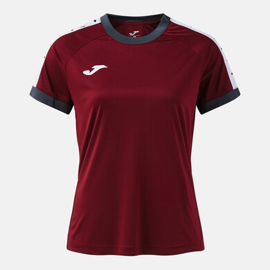 Camiseta manga corta mujer Heroic burdeos antracita