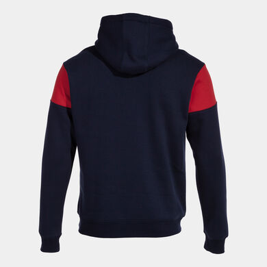 Camisola com capuz homem Crew V azul marinho vermelho