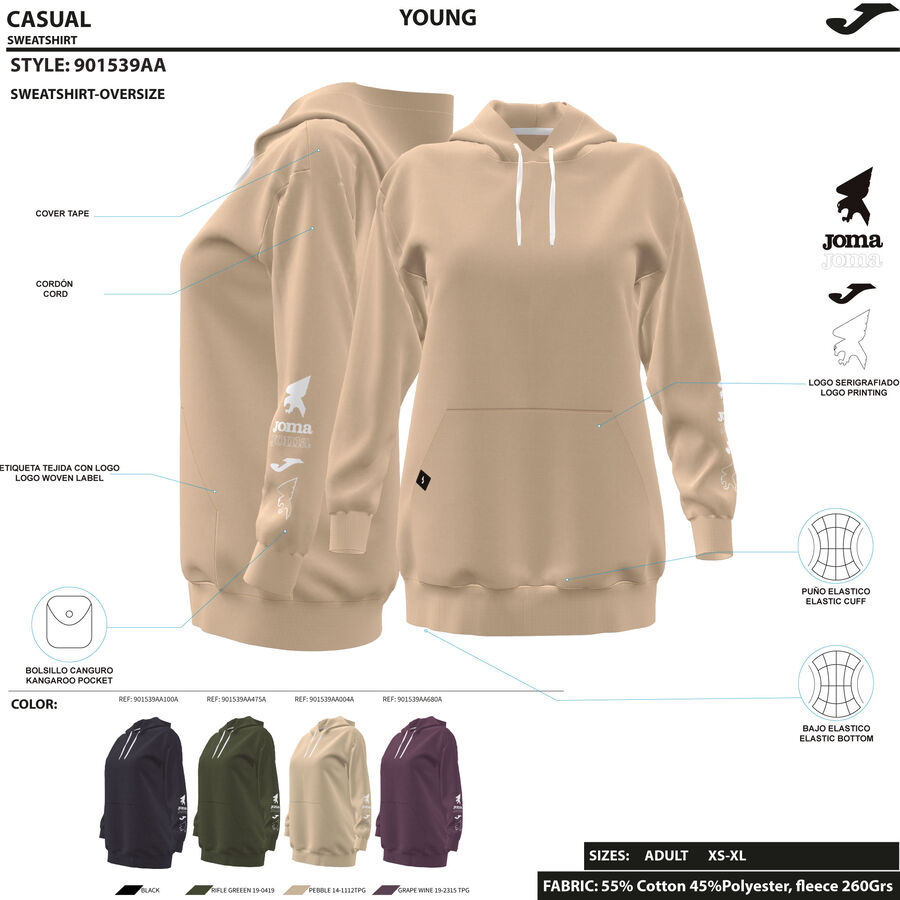 SUDADERA CON CAPUCHA URBAN STREET 