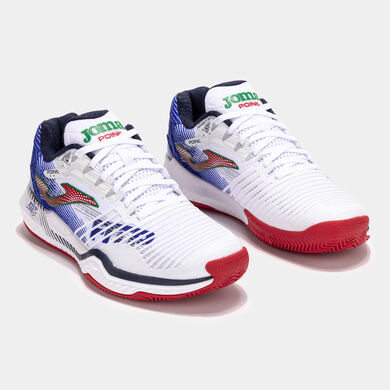 Zapatillas Point Men 25 Federación Italiana Tenis Y Pádel clay unisex blanco rojo