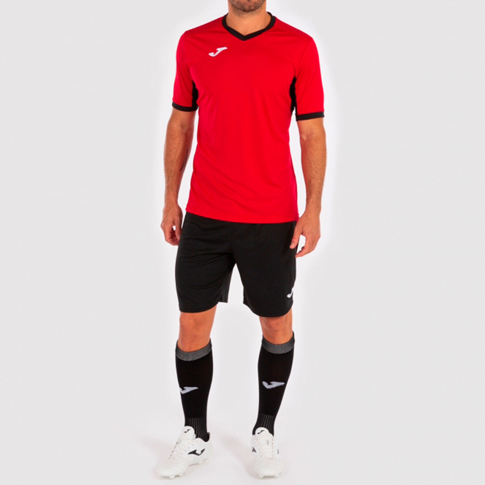 Joma Championship VI Camiseta, Hombre, Rojo-Negro, M