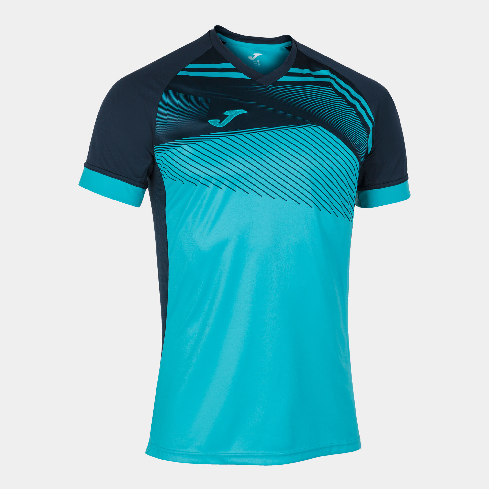 MAILLOT MANCHES COURTES HOMME SUPERNOVA II TURQUOISE FLUO BLEU MARINE