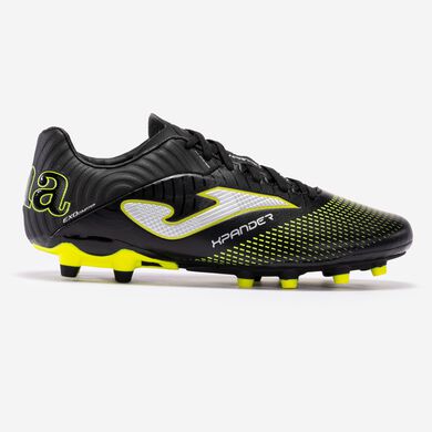 Botas fútbol Xpander 23 terreno firme FG negro amarillo flúor