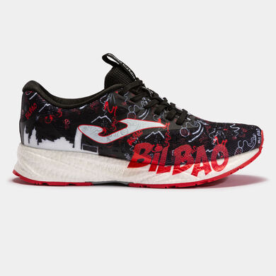 CHAUSSURES RUNNING BILBAO 22 BILBAO BIZKAIA MARATHON FEMME NOIR ROUGE
