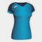 Maglia a manica corta donna Supernova blu navy turchese fluorescente
