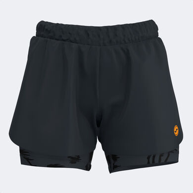 Shorts woman Indoor Gym black orange