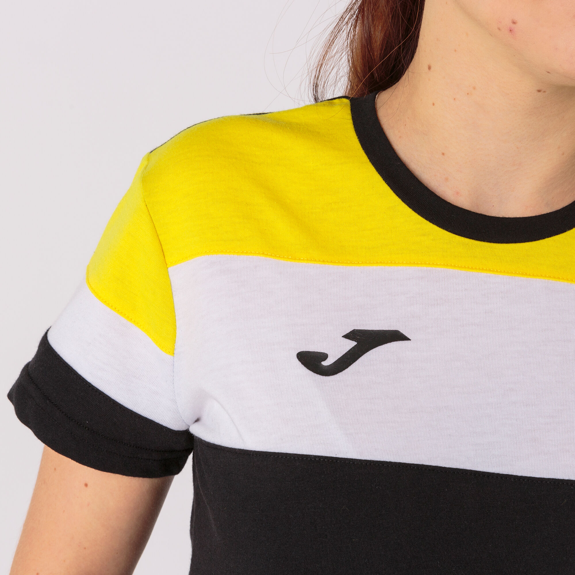 Camiseta manga corta mujer Crew IV negro amarillo blanco