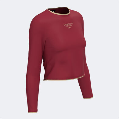 T-shirt manga comprida mulher Mimetic vermelho escuro
