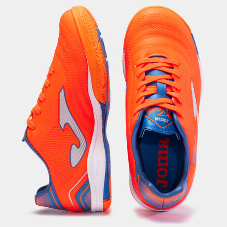 Chaussures futsal Toledo Jr 23 indoor junior orange bleu roi