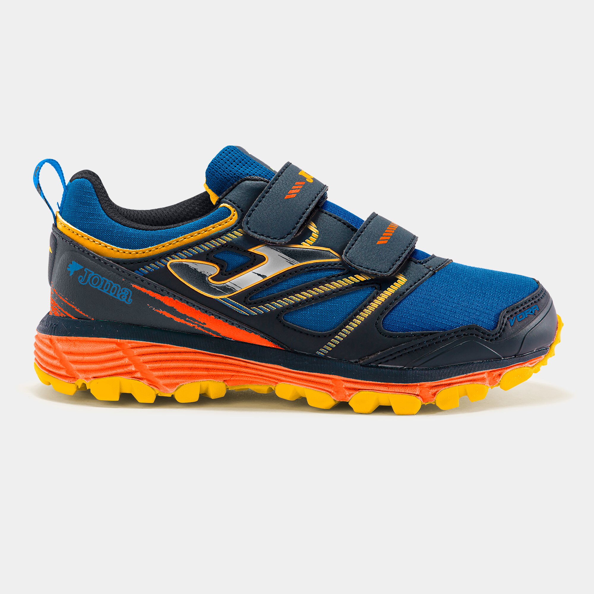 Pantofi sport trail Vora 22 junior albastru regal portocaliu fosforescent