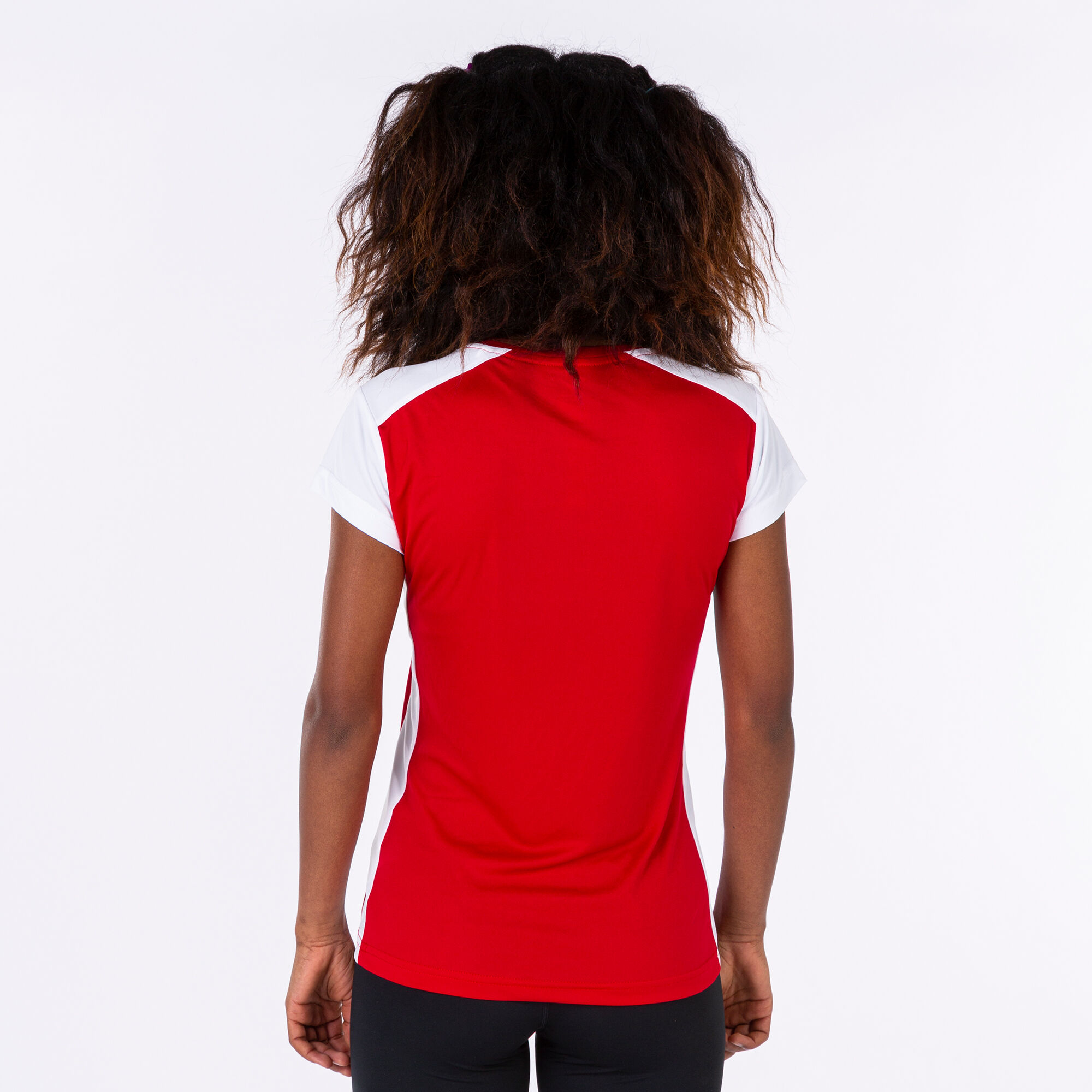 Tricou cu mânecă scurtă damă Record II roșu alb