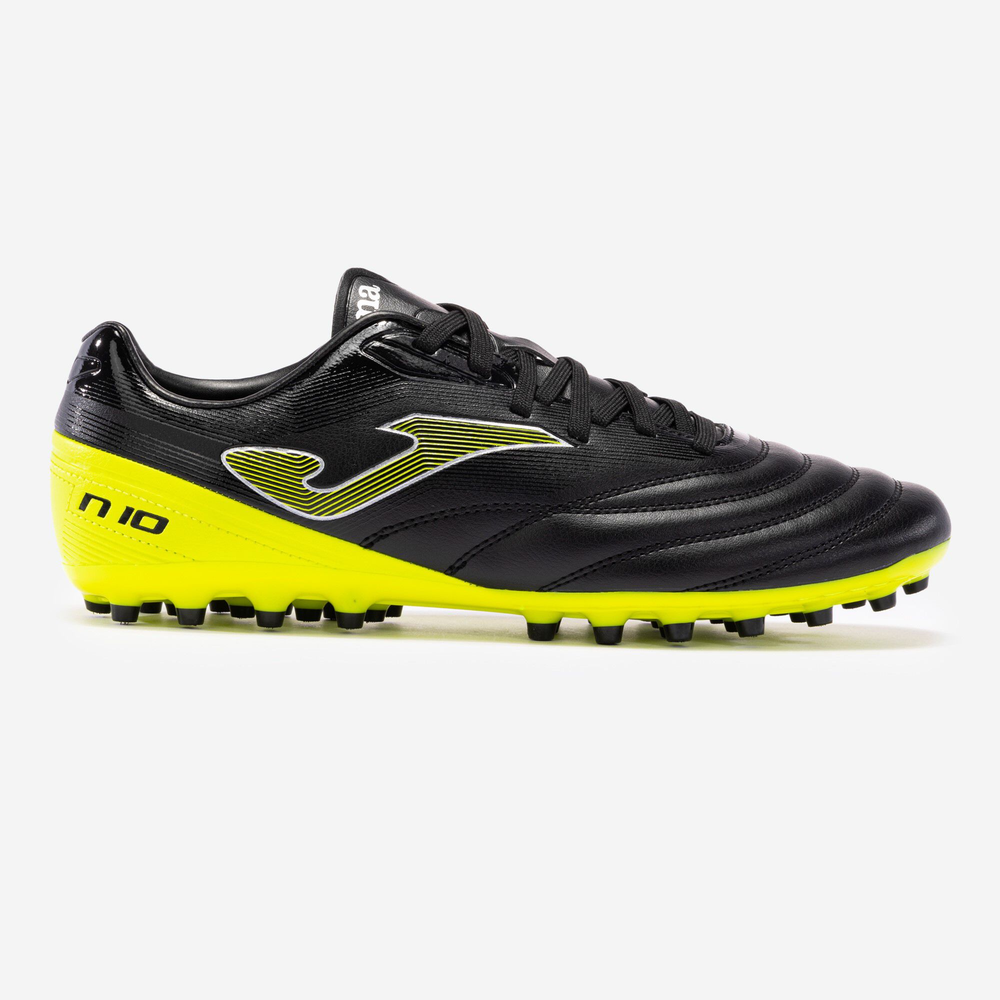 Chaussures football Numero-10 23 gazon synthétique AG noir jaune fluo