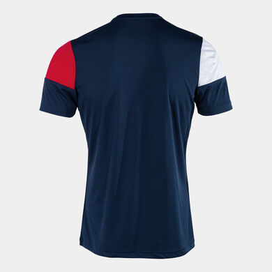 T-shirt manga curta homem Crew V azul marinho vermelho