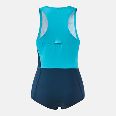 One-piece woman Picasho fluorescent turquoise dark navy