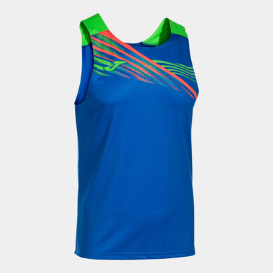 Sleeveless t-shirt man Elite X royal blue fluorescent green