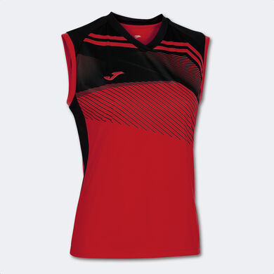 Sleeveless t-shirt woman Supernova II red black