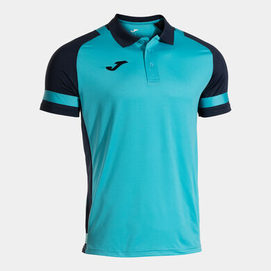 Polo manches courtes homme Lider turquoise fluo bleu marine