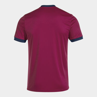 Shirt short sleeve man Court crimson navy blue