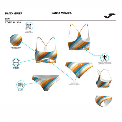 Bikini mujer Santa Mónica II blanco rosa