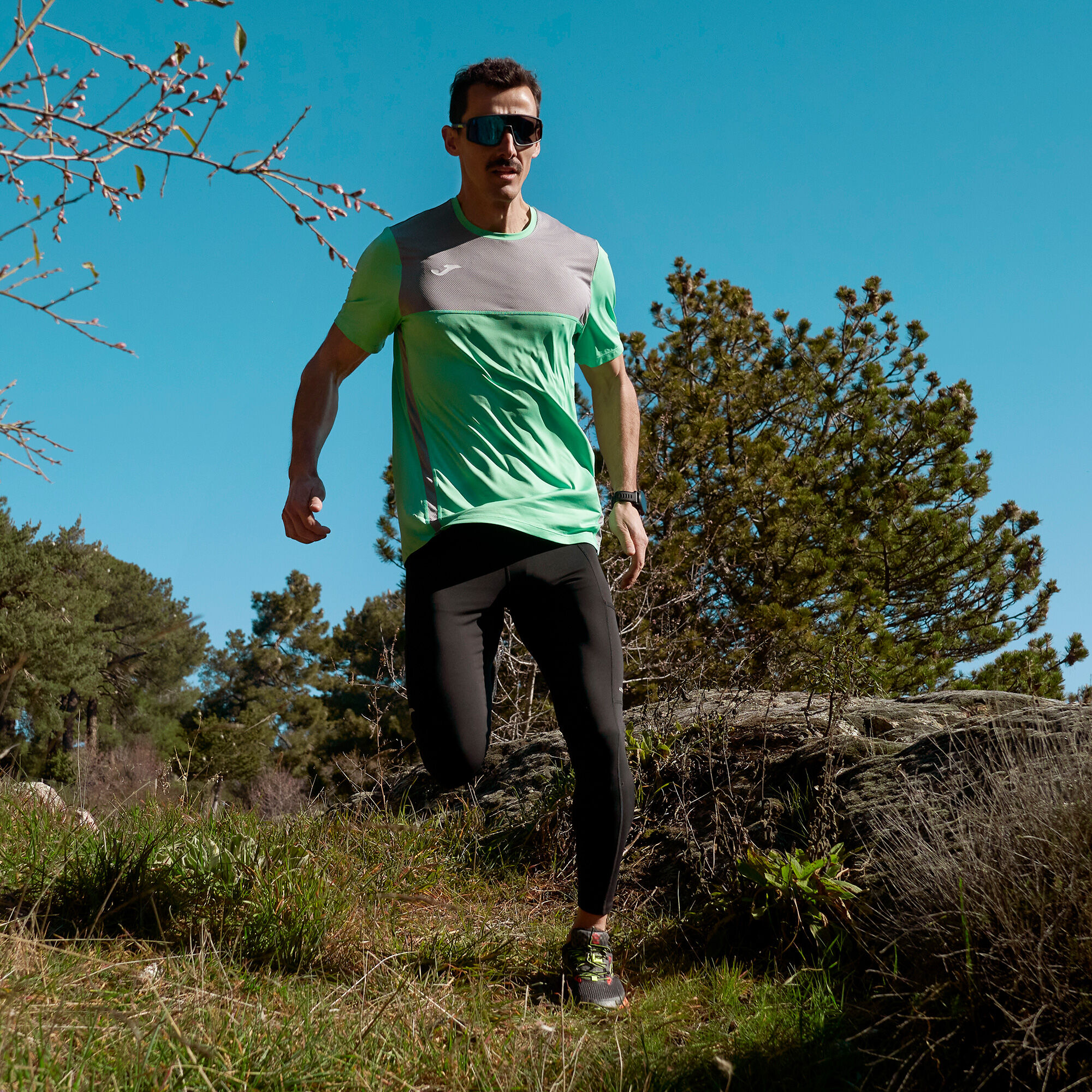Shirt short sleeve man R Trail Nature green gray