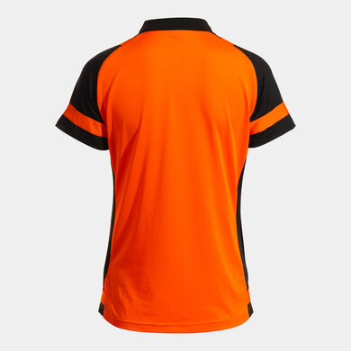 Polo manga corta mujer Lider naranja negro