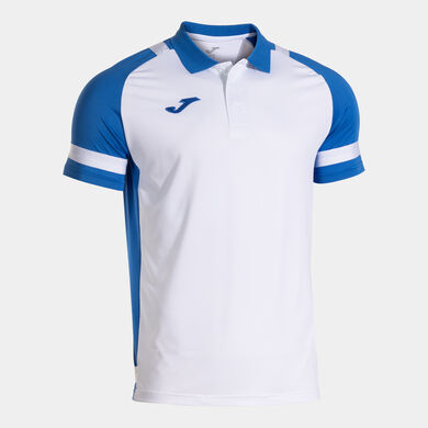 Polo shirt short-sleeve man Lider white royal blue