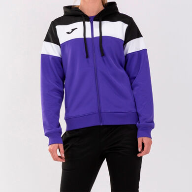 Giacca con cappuccio donna Crew IV viola nero bianco