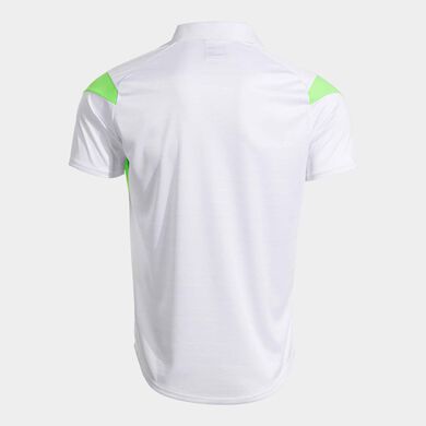 Polo shirt short-sleeve man Montreal white fluorescent green