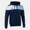 Giacca con cappuccio uomo Crew V blu navy celeste