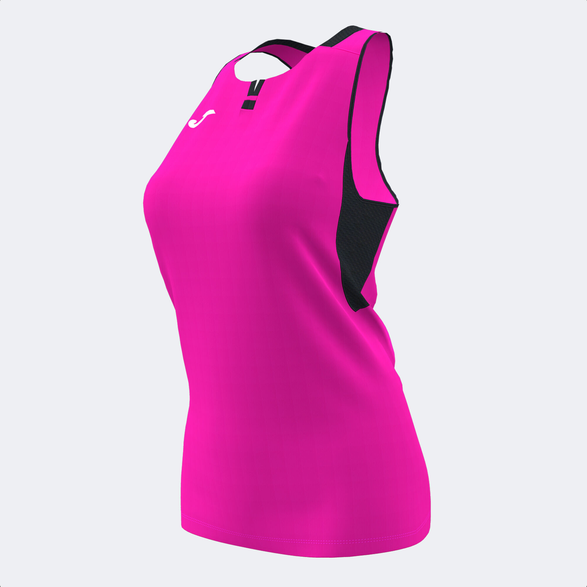 T-shirt de alça mulher Ranking rosa fluorescente preto