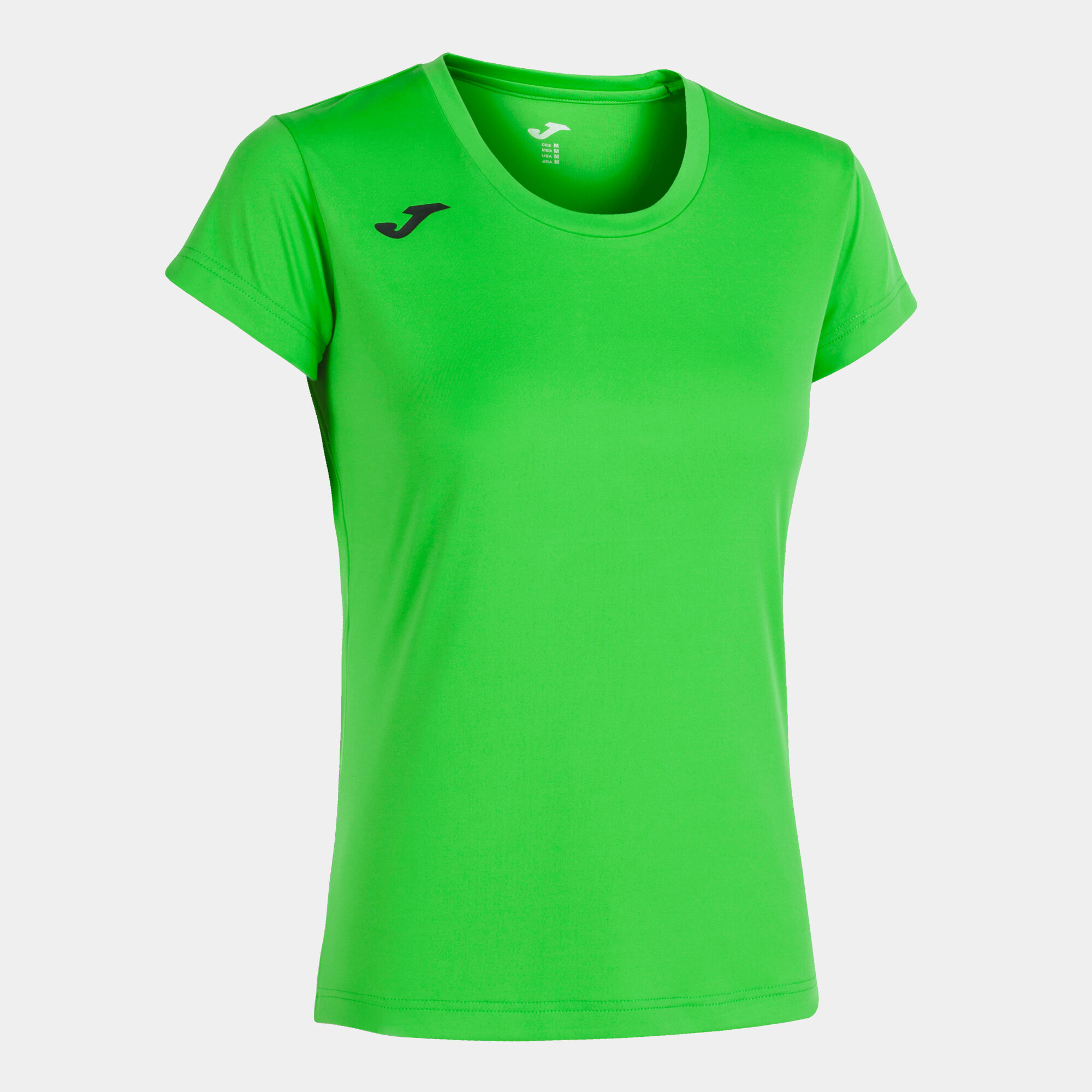 Koszulka z krótkim rękawem kobiety Record II fluorescencyjny zielony