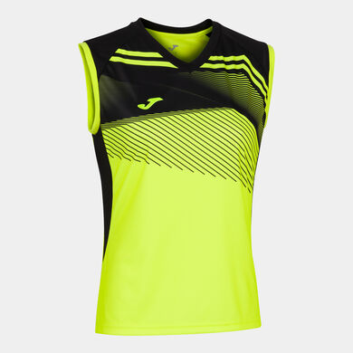 Sleeveless t-shirt woman Supernova II fluorescent yellow black