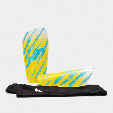 Espinilleras Spider amarillo turquesa flúor