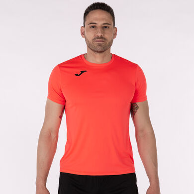 T-shirt manga curta homem Record II coral fluorescente