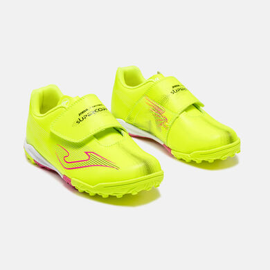 Football boots Supercopa Jr 26 turf junior fluorescent yellow