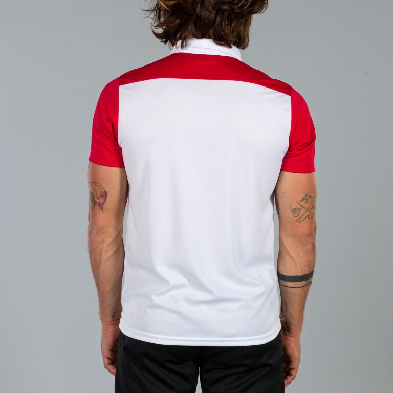 POLO MANCHES COURTES HOMME HOBBY II BLANC ROUGE