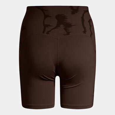 Short tights woman Indoor Gym brown orange