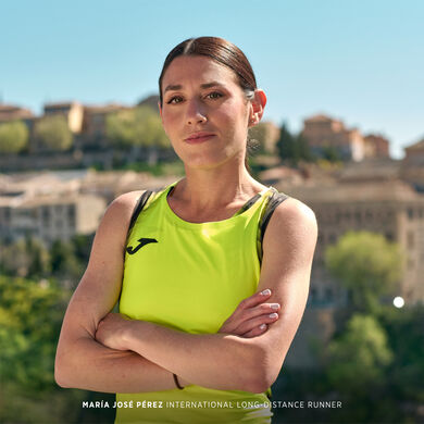 Camiseta tirantes mujer Elite XI amarillo flúor negro