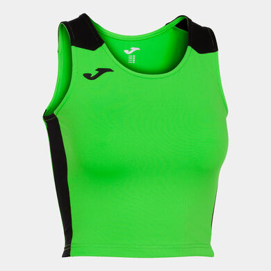 Top damă Record II verde fosforescent negru