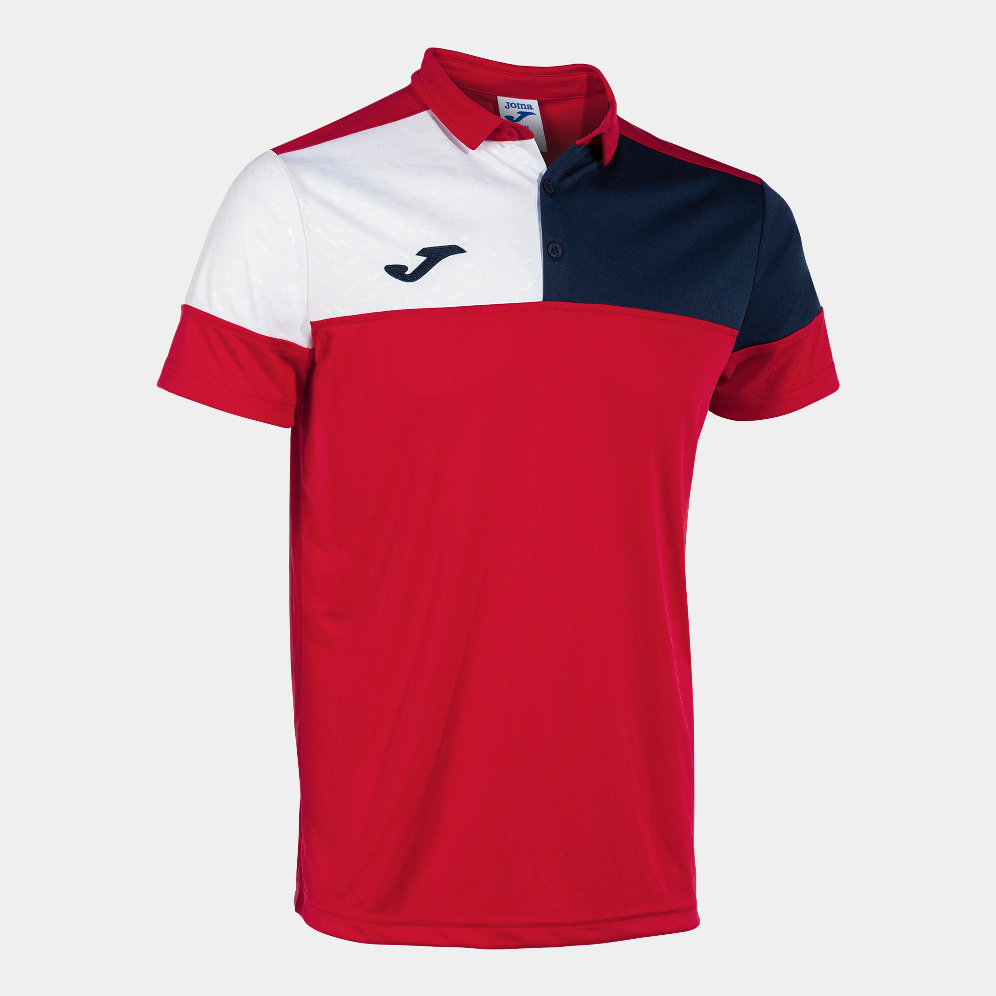 Polo shirt short-sleeve man Crew V red navy blue