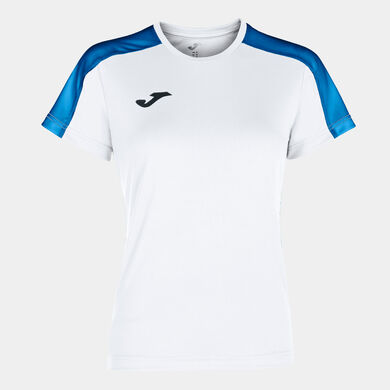 Maglia a manica corta donna Academy III bianco blu reale