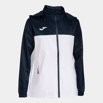 Rainjacket woman Montreal white navy blue