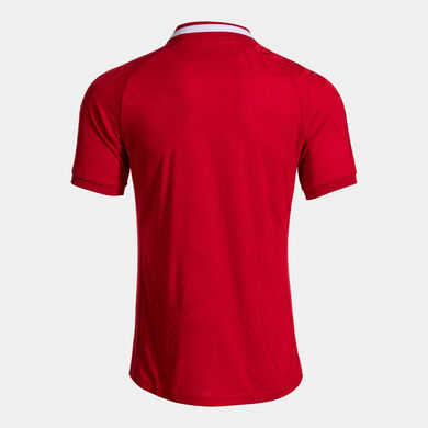 T-shirt manga curta homem vermelho branco