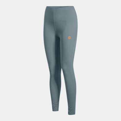 Long tights woman Indoor Gym blue orange
