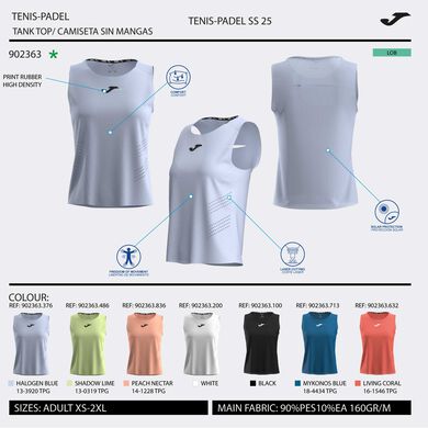 T-shirt de alça mulher Challenge branco